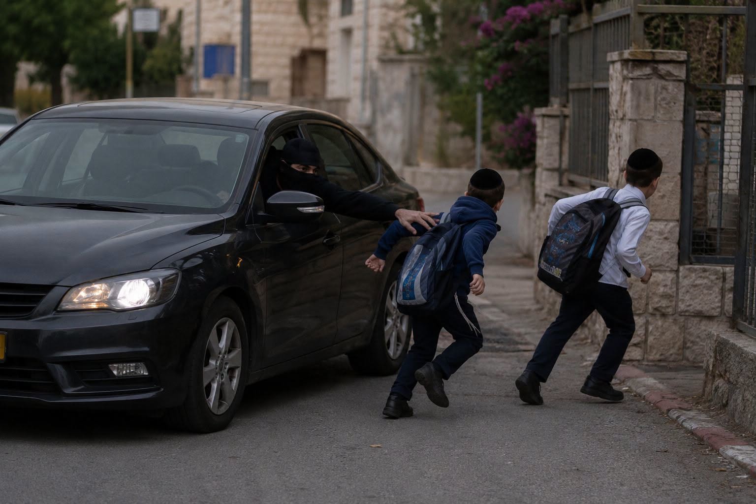 חשד לניסיון חטיפה בצפת: שני ילדים הצליחו להימלט מרכב חשוד. — צילום: ניהול